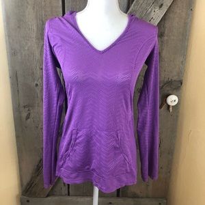 Prana Hooded Swimsuit Cover Up Purple Chevron  S